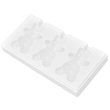 3Grid Moule à glaçons en silicone en forme d’ours, blanc, 52-80 g