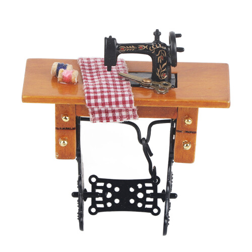Machine à coudre pour maison de poupées à l’échelle 1:12 - Log, 8  6  4,4 cm 1