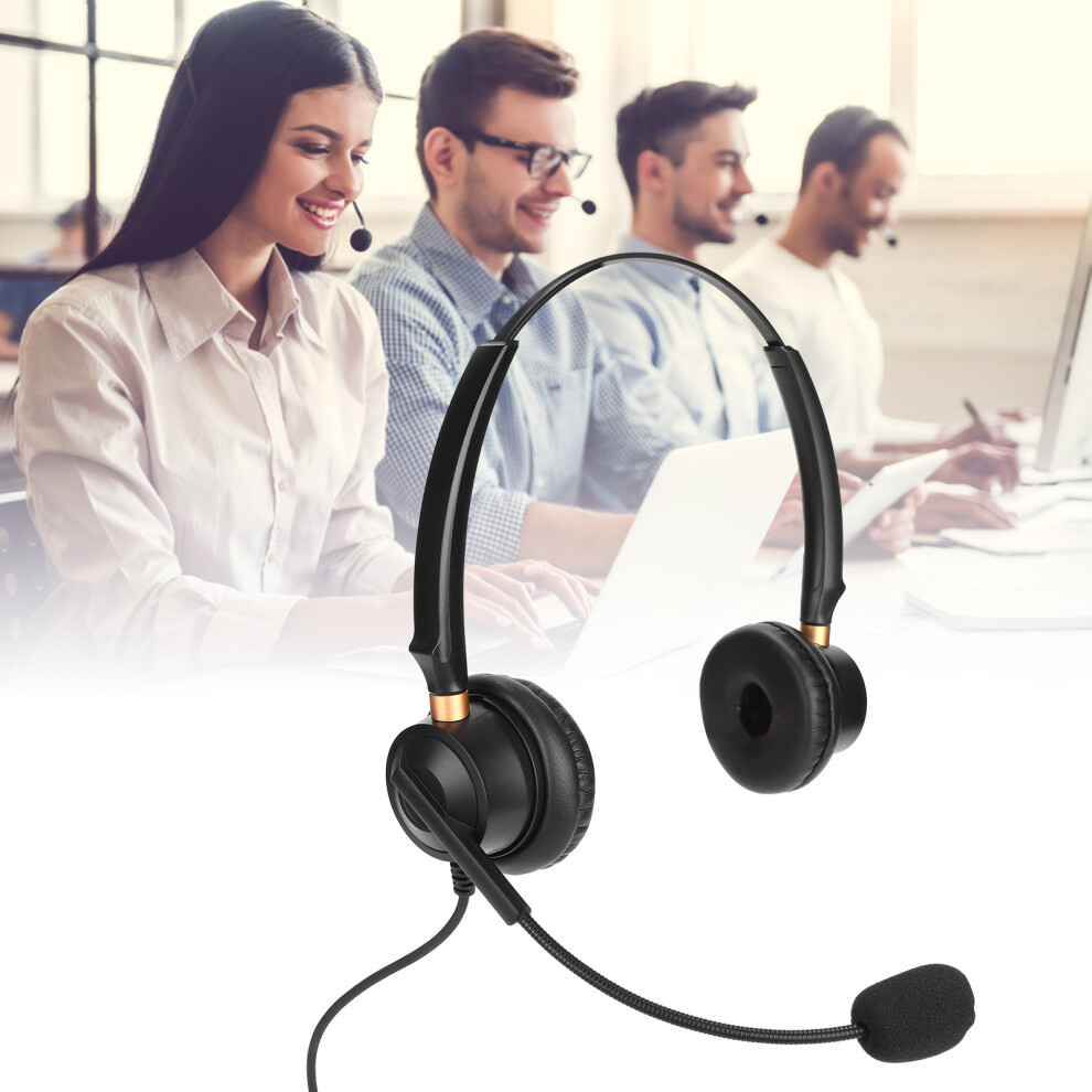 Binaural Headset Hands Free Telephone Headphone with Noise Canceling Mic and Volume Control-image-OPC-PHVYJQV-NEW