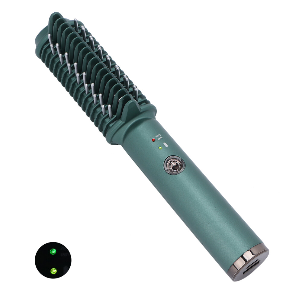 USB Hair Straightener Brush Comb Temperature Adjustable Hair Straightening Brush