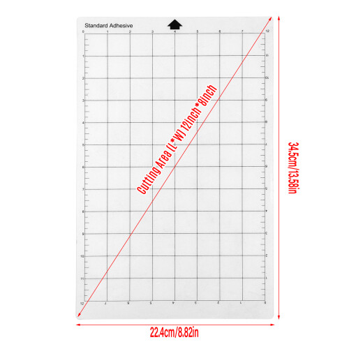 Plotter-Schneidematten 8x12 Zoll, transparent mit Gitter, 3er Pack für Bastelarbeiten 1