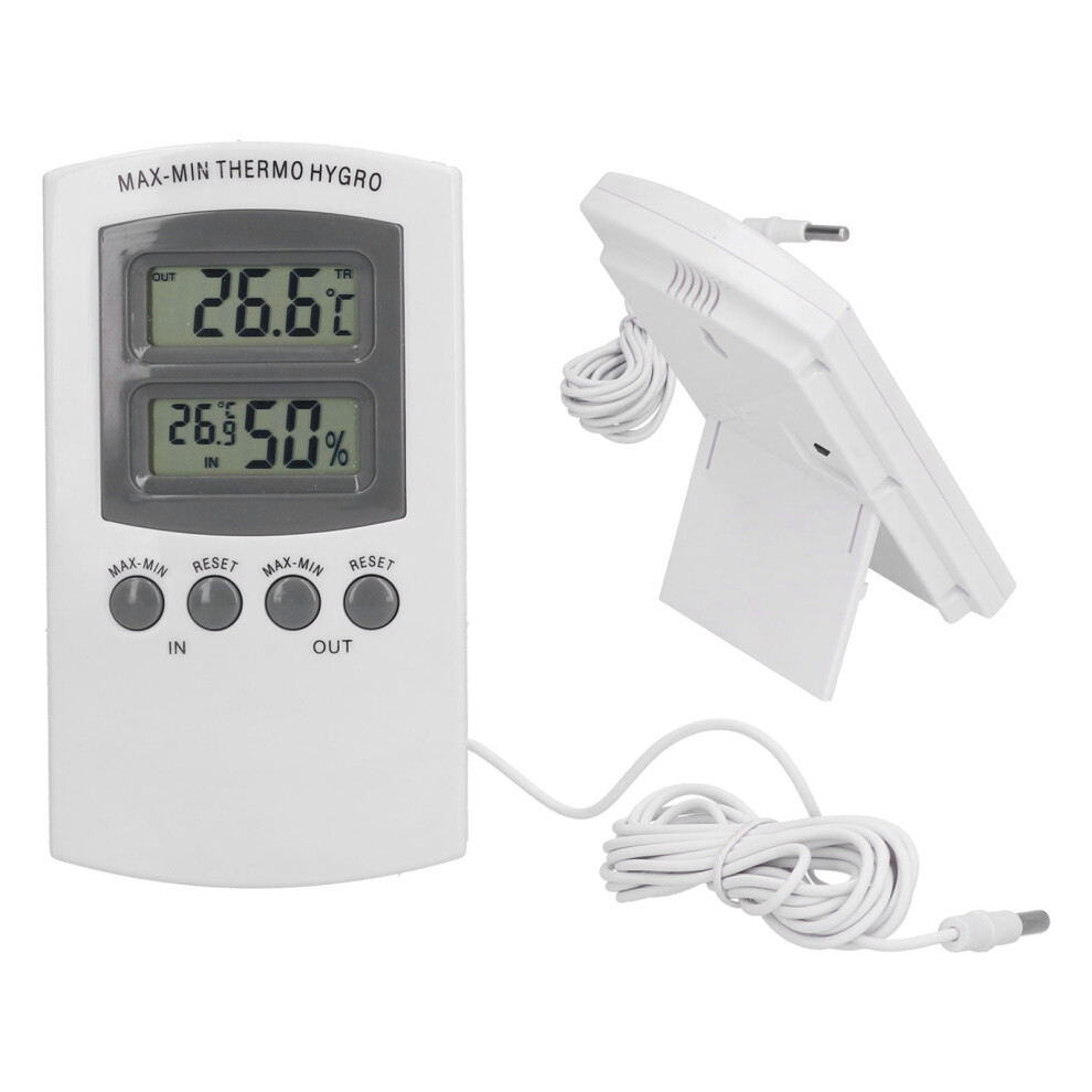 Lcd Temperature And Humidity Monitor Wallmountable Wired Flower Planting Hygrometer For Home Greenhouse 4641322409575