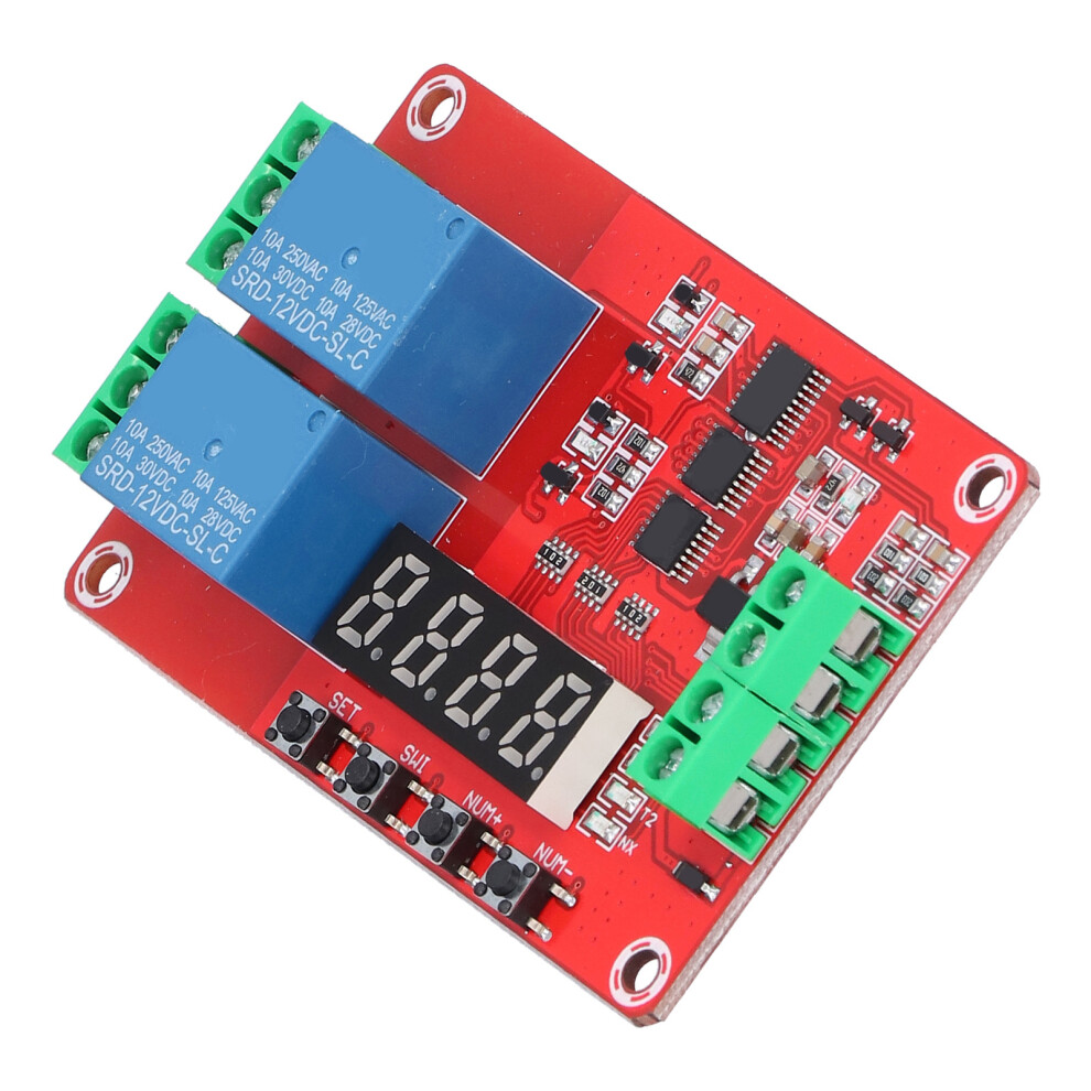 Time Delay Relay Multi Functional 2-Channel Self Lock Cycle Timing Module Board12v 3441322410035