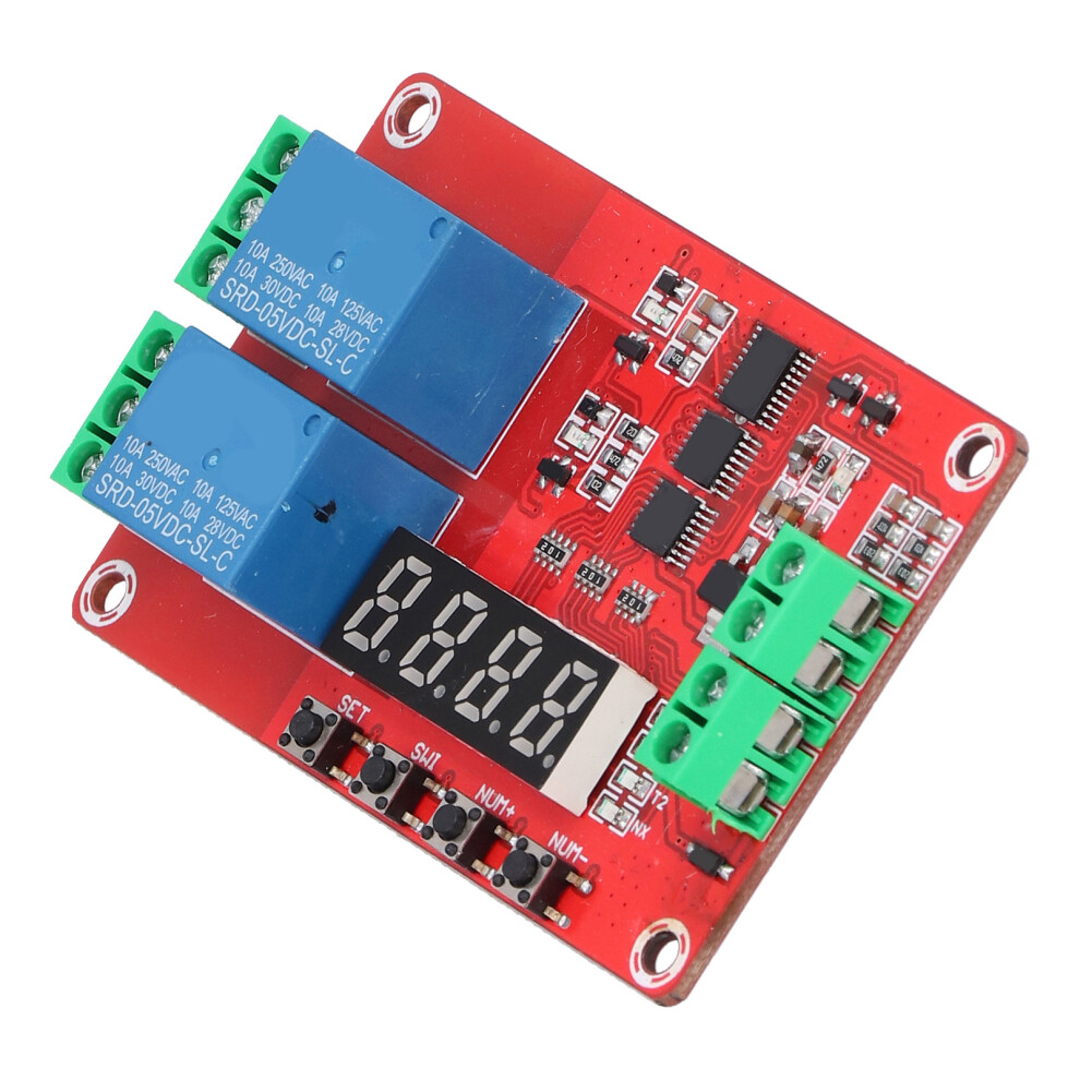 Time Delay Relay Multi Functional 2-Channel Self Lock Cycle Timing Module Board5v 7901322410023