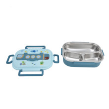 Lunch Box Stainless Steel Sealed and Insulated Lunch Box LeakProof Cartoon Lunch Box for Kids Adults(Blue )