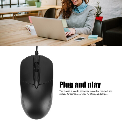 Mouse cablato USB ergonomico portatile da 1200 DPI con 3 pulsanti 2