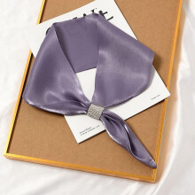 (purple) Color For Women For Girl Diamond Satin False Collar Silk Scarf Cross Scarves Cross Neckerchief