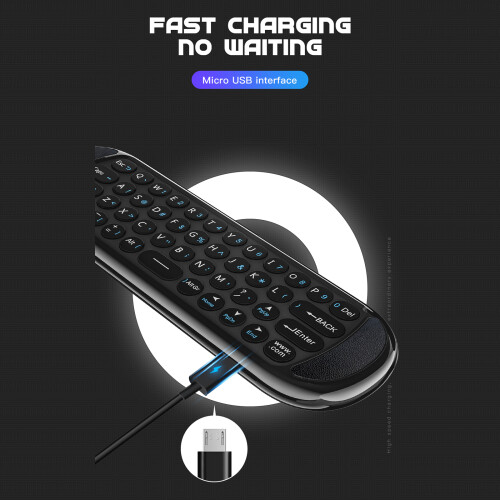 H6 Clavier-Souris Air 2.4G, 155x50x10mm, Noir 2