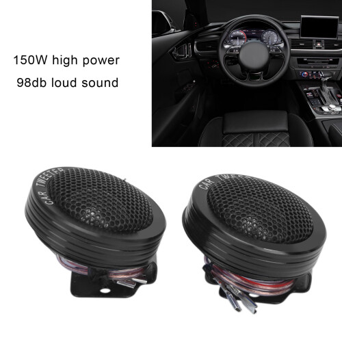 Coppia di mini tweeter a cupola per auto 150W 4Ω 98dB Nero 2