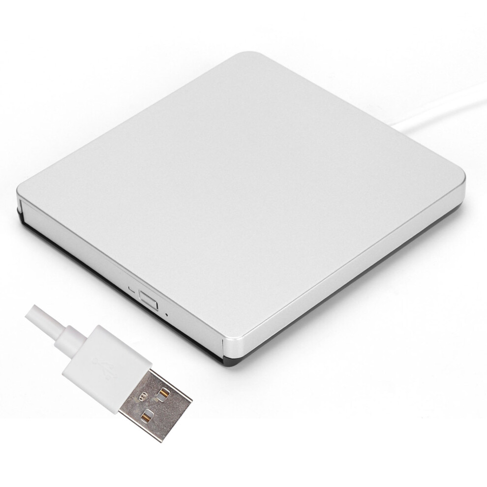 External Dvd Drive Usb2.0 Portable Dvd Player For Windows Xp/ Wind10/ Vista/7/Linux/Os Xsilver 7901322421814