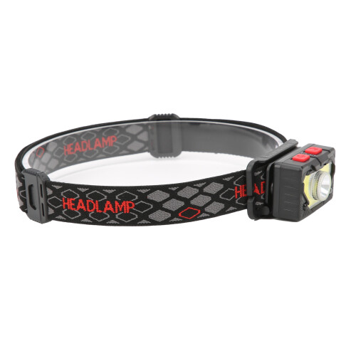 Lampada frontale USB compatta, 1000 mAh, ABS, XPG/COB