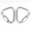 2 pièces de mousquetons en acier inoxydable, 4,0 mm, argent 4