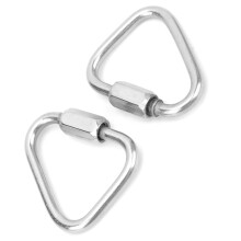 2 pièces de mousquetons en acier inoxydable, 4,0 mm, argent