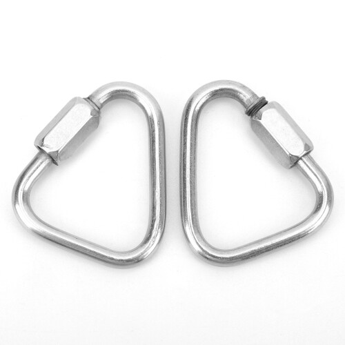 2 pièces de mousquetons en acier inoxydable, 4,0 mm, argent 2