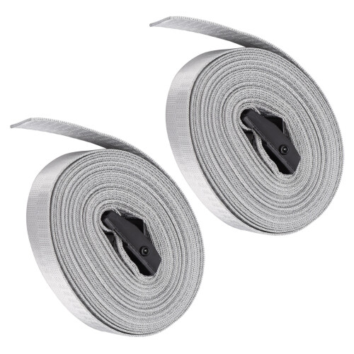 2 pièces, sangles à cliquet en alliage, 3 m / 9,8 ft, argent