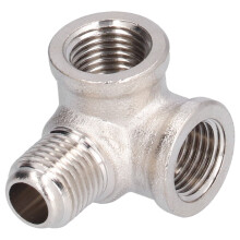 Raccord Té en laiton oblique à trois voies, 12 mm / 0,47 po, 13 mm