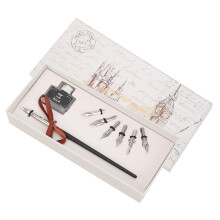 Penna calligrafica argentata Retro Flowers 21,8  9,8  3,9 cm
