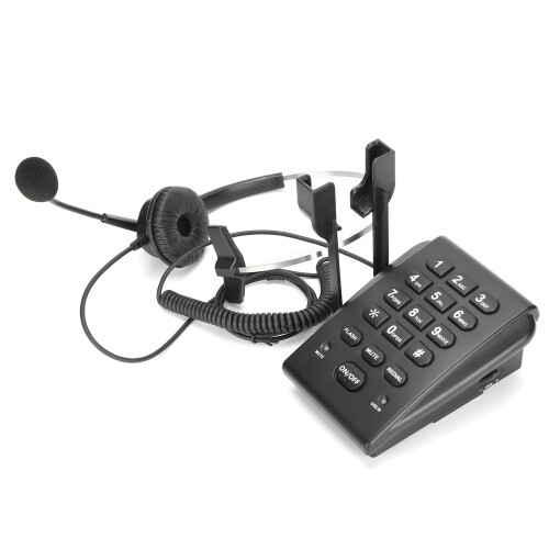 HT700 Téléphone filaire avec casque, ABS, Bureau