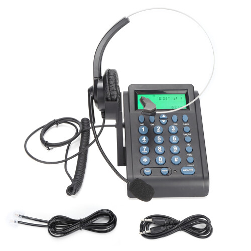 HT910 Téléphone filaire de bureau avec casque en ABS 1