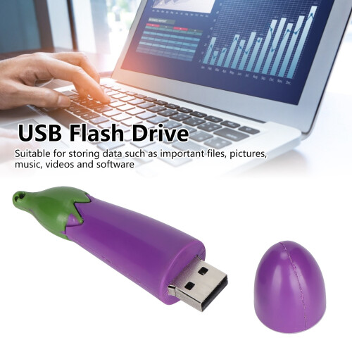Clé USB aubergine dessin animé 2 Go compact violet 2