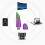 Clé USB aubergine dessin animé 2 Go compact violet 4