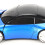 Mouse wireless USB a forma di auto 2.4G blu 800-1600dpi 12