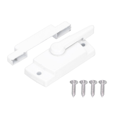Sash Lock Square Zinc Alloy White Rustproof Multifunctional Sturdy Window Lock for Home Office 1