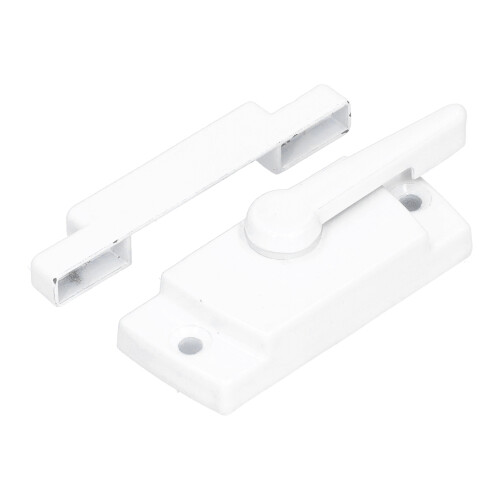 Sash Lock Square Zinc Alloy White Rustproof Multifunctional Sturdy Window Lock for Home Office