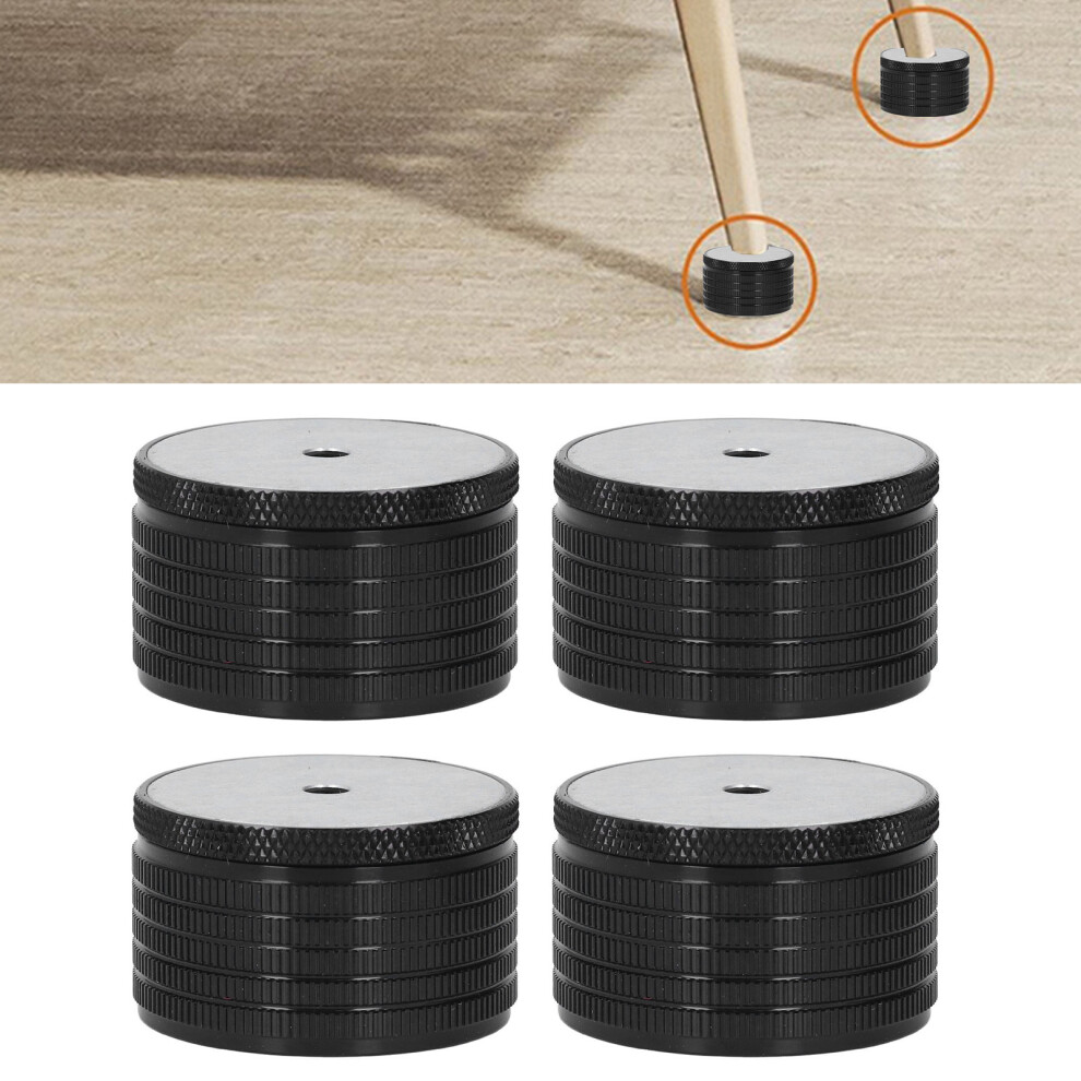 4Pcs Bed Frame Support Legs Aluminum Alloy Furniture Risers For Sofa Table Chair 23-37Mm Height Adjustment Glossy Black 4361322435502