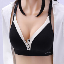 Reggiseno da allattamento a forma a V con bottone frontale nero M 34/75