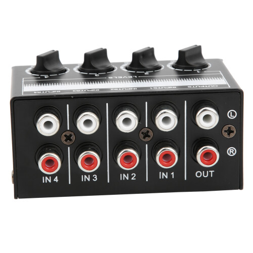 Tragbarer Mini-Stereo-Mixer 4-Kanal-Passiv-Audio-Hub für Gesang oder Effekte 2