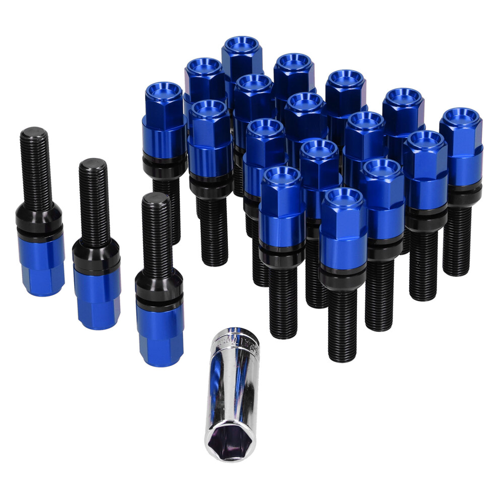 21pcs 42mm Extended Lug Bolt Kit with Sleeve M14x1.5 Ball Seat Universal Auto ModificationBlue-image-OPC-PHVYMYB-NEW