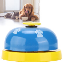 Campanello per l'addestramento degli animali 7 cm base gialla copertura blu