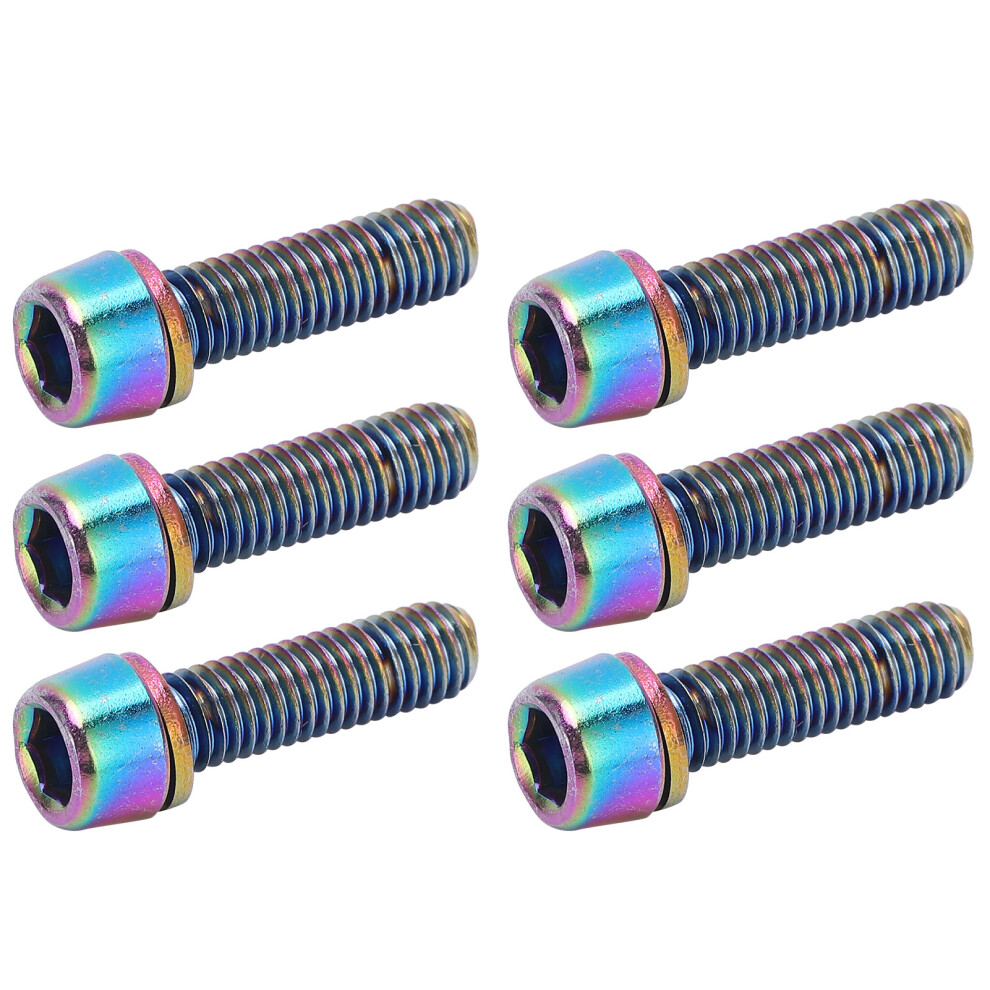 Krsct 6Pcs Cycling Stem Screws With Washers Stainless Steel Bolts Screws For Mountain Cycle Steering Handlebar 4311322440129