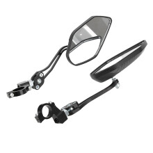 2 pezzi di specchio retrovisore per bicicletta in alluminio nero 132x126x76mm