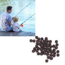 50 Stück braune Silikon-Karpfenfeder-Perlen 6 mm Rigs-Zubehör