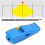 Professionelles ABS-Schallsignal, Blau/Gelb, 49x20x13mm 5