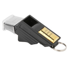 Nicht-Kern-Hochfrequenz-Schiedsrichterpfeife mit Nylon-Aufhänger – Schwarz & Gold