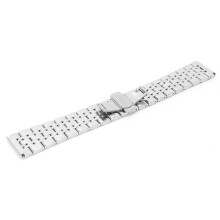 Bracciale da orologio in acciaio inossidabile, larghezza 23 mm, lunghezza 180 mm, chiusura argentata