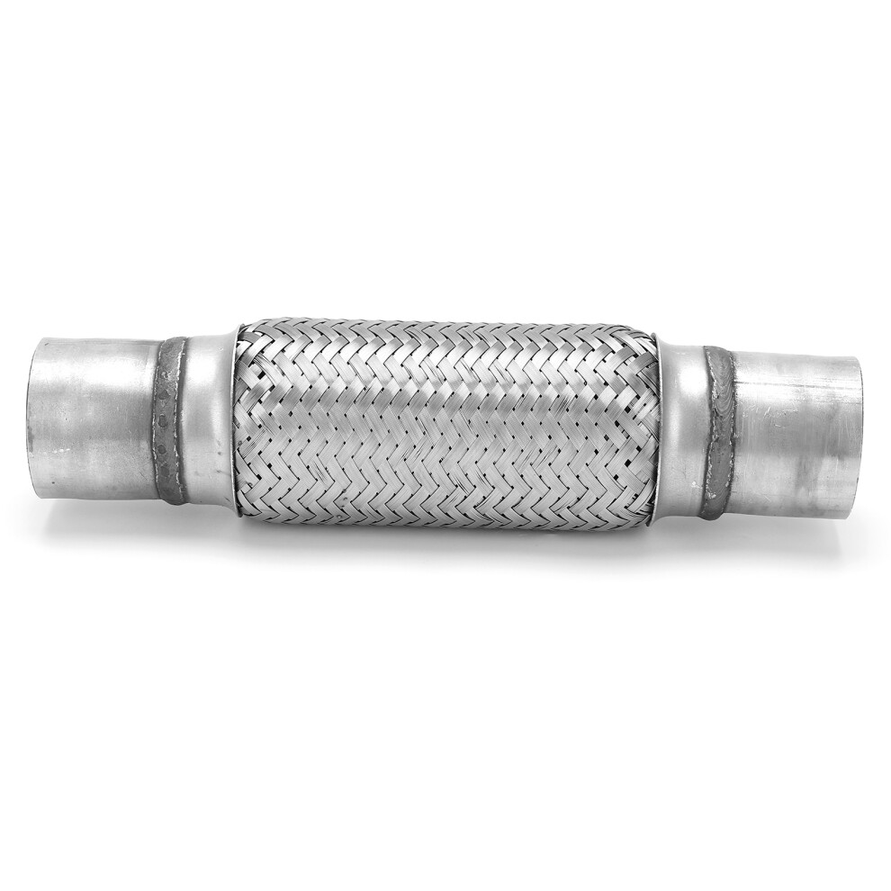 2.25X12in Woven Exhaust Repair Flexible Pipe Bellows Flex Joint 57Mm Stainless Steel For Car 4931322446497