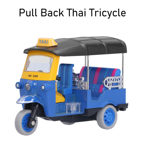 Tricycle thaï à friction - Alliage/ABS, Bleu 2