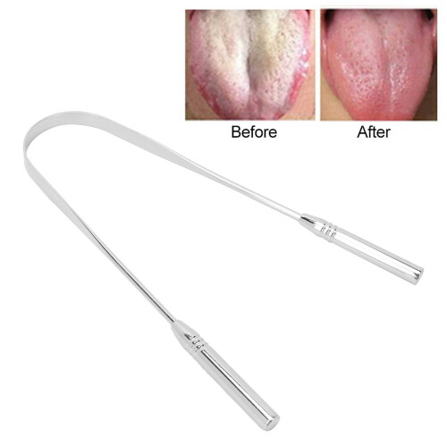 Gratte-langue - Acier inoxydable - Argent, durable