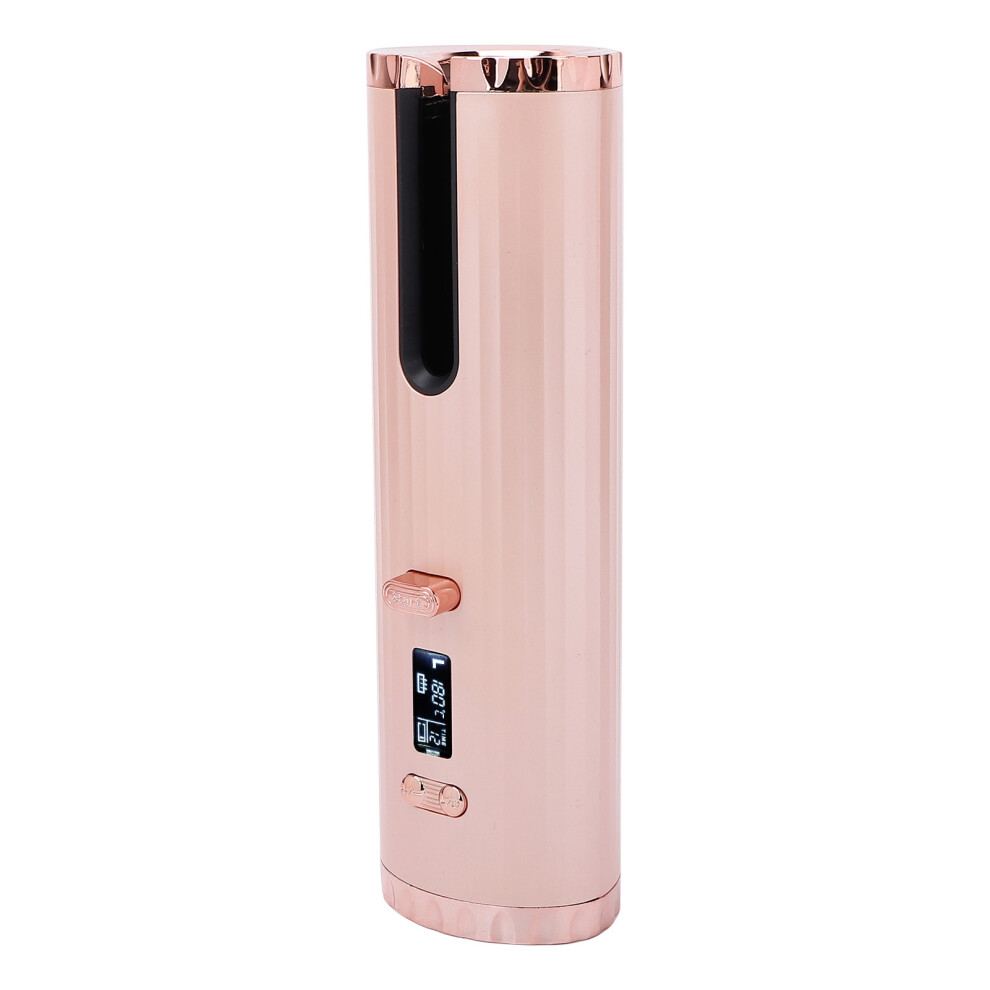 Automatic Hair Curler USB Wireless Auto  Ceramic Curling Iron Wand with LCD DisplayPink