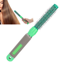 Spazzola rotonda per capelli da 3/4 di pollice, manico in legno, nylon