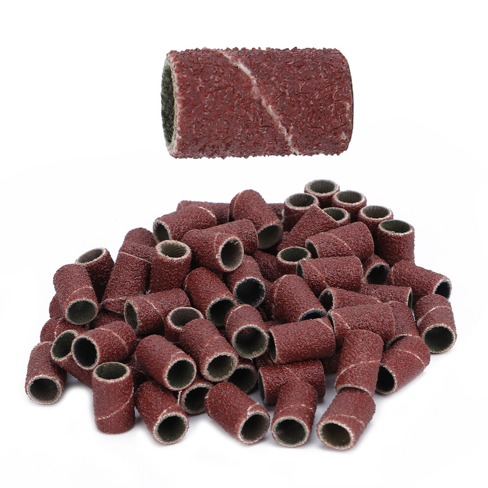 100pcs Nail Sanding Bands Pedicure Manicure Polishing Remove Dead Skin Nail Drill Bands80#
