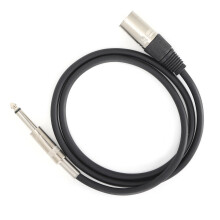 Câble XLR mâle vers TRS 6,35 mm 0,5 m noir PVC+métal