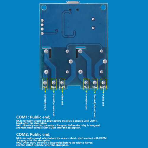 Module relais 2 voies USB interrupteur de contrôle LED 50x40mm 2