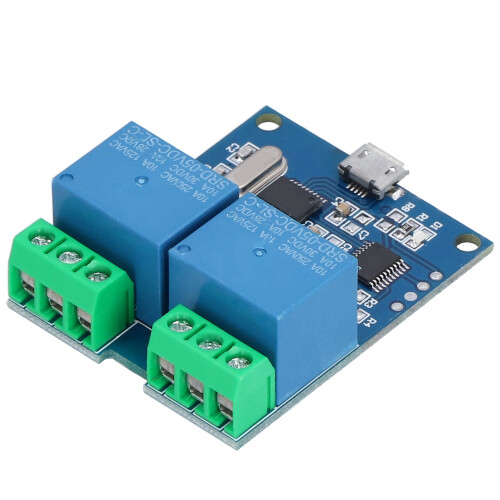Module relais 2 voies USB interrupteur de contrôle LED 50x40mm 1
