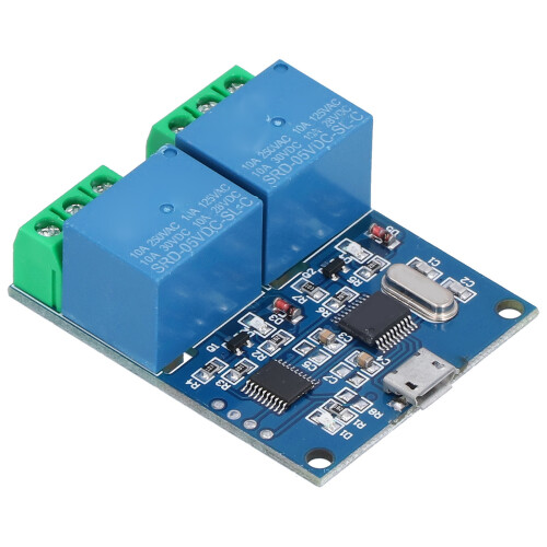 Module relais 2 voies USB interrupteur de contrôle LED 50x40mm