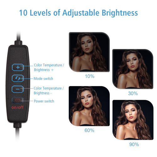 Noir 120 LED kit de bureau 15  10  2 cm, 3200–5600 K 1